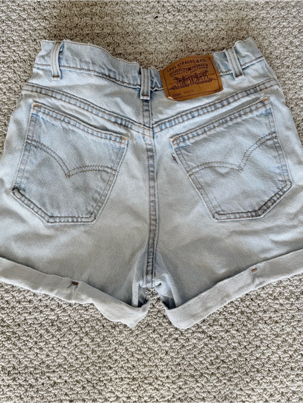 Vintage 90s Levi's Light Blue Rolled-Hem Denim Shorts